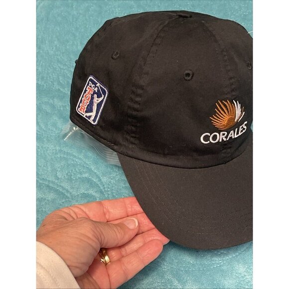 NWT Corales PGA Tour Black Cap By AHEAD - White & Gold Logo / R,W,&B PGA PATCH - Picture 15 of 16
